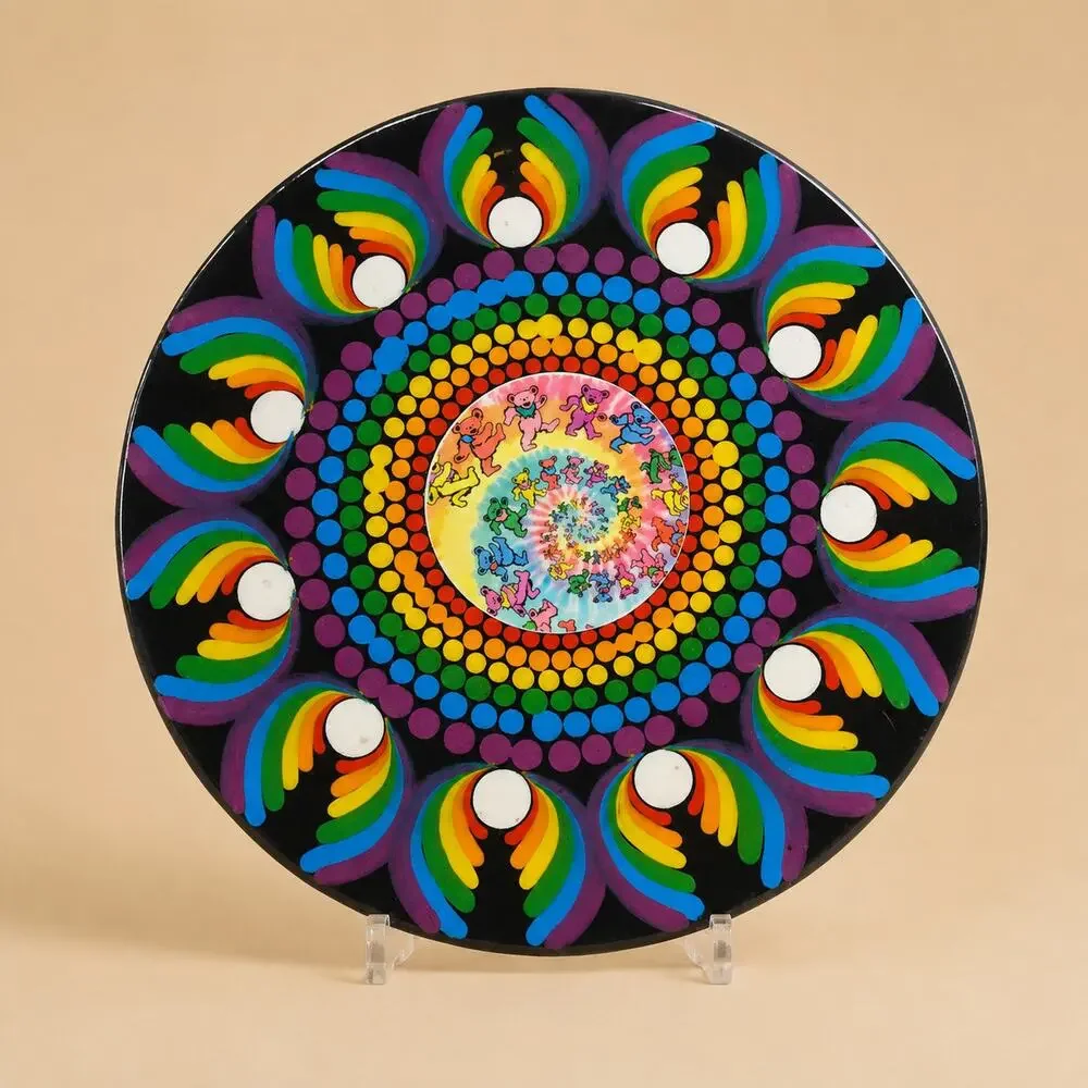 Grateful Dead 10 Inch Album Wall Art Rainbow Mandala Decor